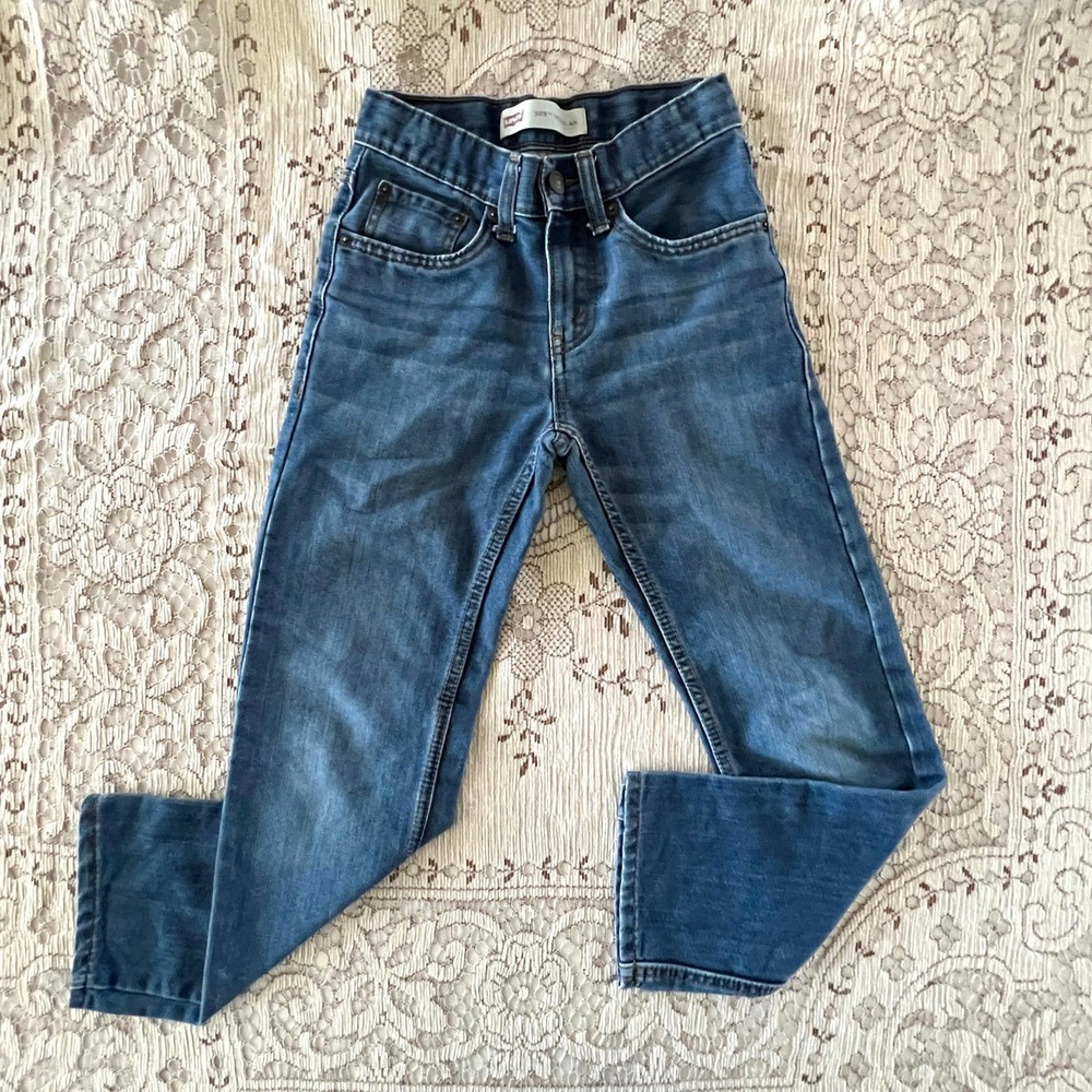 Levi’s 505 Boy's 10 Slim 23x25 Straight Leg Medium Wash Denim Blue Jeans